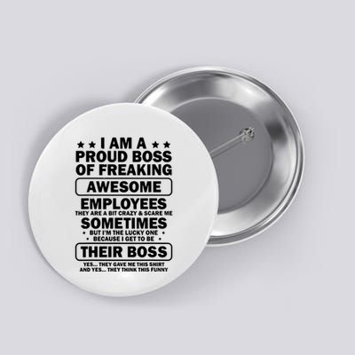 Funny Proud Boss Employee Appreciation Office Funny Boss Button