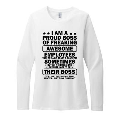 Funny Proud Boss Employee Appreciation Office Funny Boss Womens CVC Long Sleeve Shirt