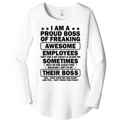 Funny Proud Boss Employee Appreciation Office Funny Boss Women's Perfect Tri Tunic Long Sleeve Shirt