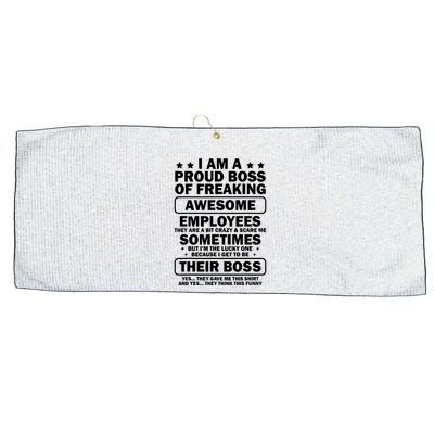 Funny Proud Boss Employee Appreciation Office Funny Boss Large Microfiber Waffle Golf Towel