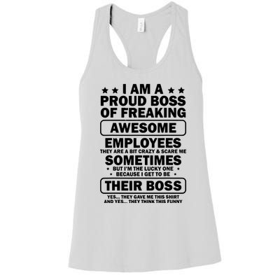 Funny Proud Boss Employee Appreciation Office Funny Boss Women's Racerback Tank