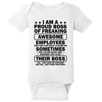 Funny Proud Boss Employee Appreciation Office Funny Boss Baby Bodysuit