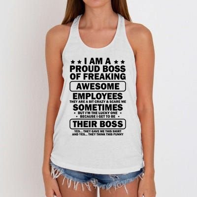 Funny Proud Boss Employee Appreciation Office Funny Boss Women's Knotted Racerback Tank