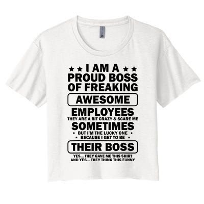 Funny Proud Boss Employee Appreciation Office Funny Boss Women's Crop Top Tee