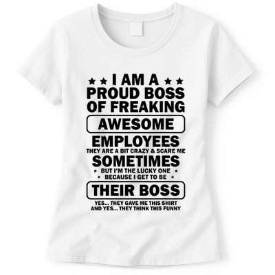 Funny Proud Boss Employee Appreciation Office Funny Boss Womens T-Shirt
