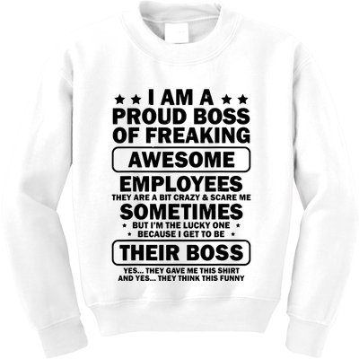 Funny Proud Boss Employee Appreciation Office Funny Boss Kids Sweatshirt