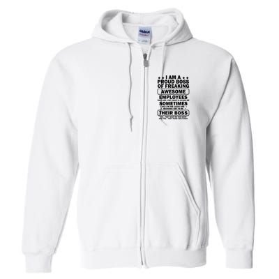 Funny Proud Boss Employee Appreciation Office Funny Boss Full Zip Hoodie