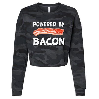 Funny Powered By Bacon Bacon Lovers Cropped Pullover Crew