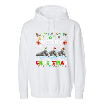 Funny Polar Bear Christmas Squad Xmas Great Gift Garment-Dyed Fleece Hoodie