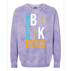 Funny Professional Book Worm Colorblast Crewneck Sweatshirt