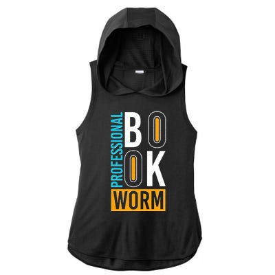 Funny Professional Book Worm Ladies PosiCharge Tri-Blend Wicking Draft Hoodie Tank