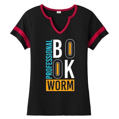 Funny Professional Book Worm Ladies Halftime Notch Neck Tee