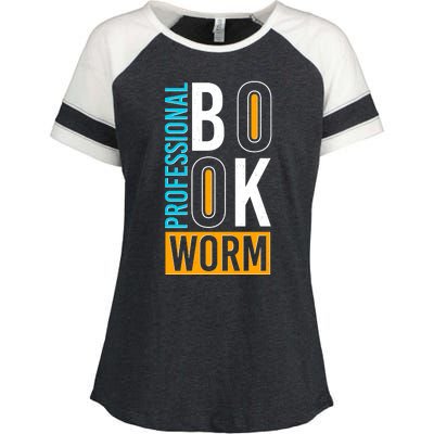 Funny Professional Book Worm Enza Ladies Jersey Colorblock Tee