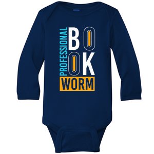 Funny Professional Book Worm Baby Long Sleeve Bodysuit