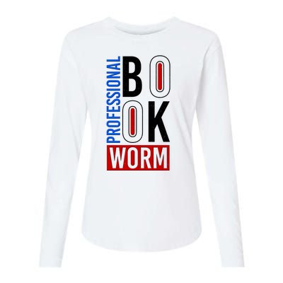 Funny Professional Book Worm Womens Cotton Relaxed Long Sleeve T-Shirt