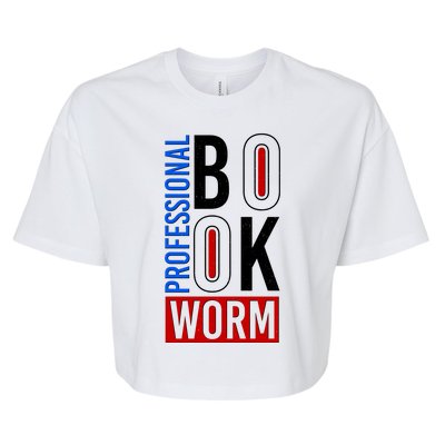 Funny Professional Book Worm Bella+Canvas Jersey Crop Tee