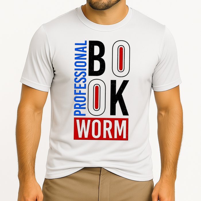 Funny Professional Book Worm Cooling Performance Crew T-Shirt