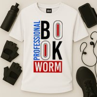 Funny Professional Book Worm Cooling Performance Crew T-Shirt