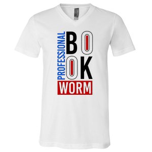 Funny Professional Book Worm V-Neck T-Shirt