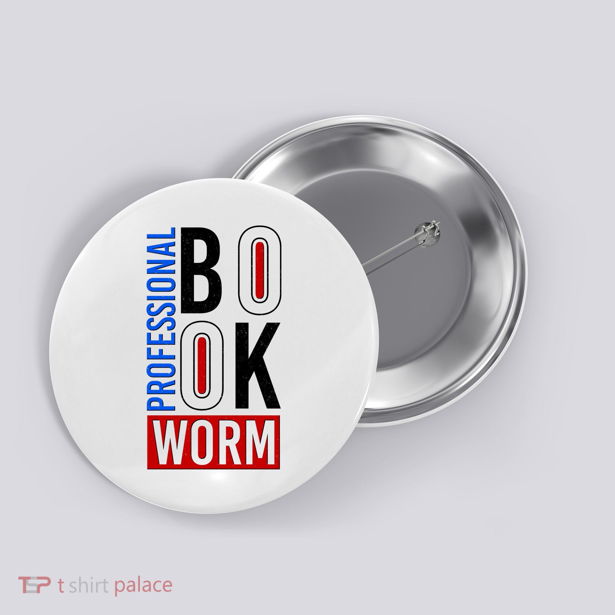 Funny Professional Book Worm Button