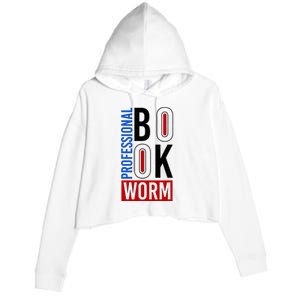 Funny Professional Book Worm Crop Fleece Hoodie