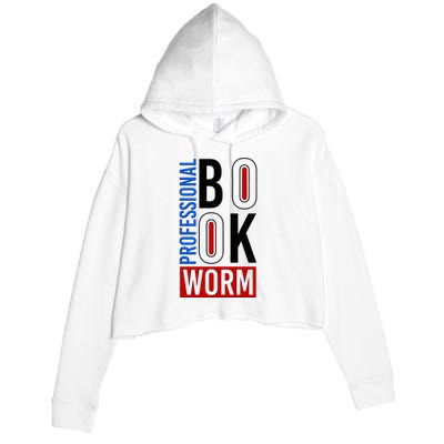 Funny Professional Book Worm Crop Fleece Hoodie