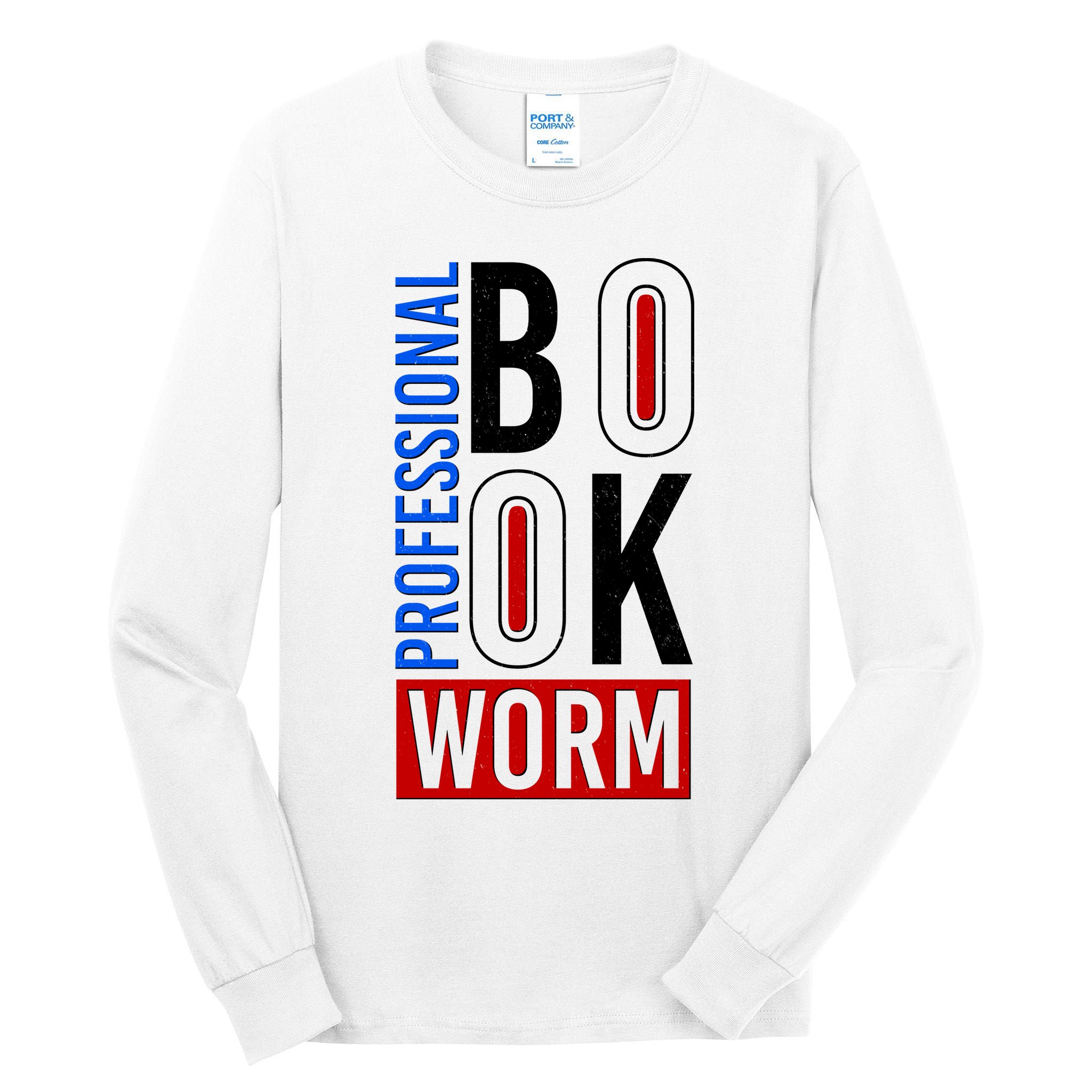 Funny Professional Book Worm Tall Long Sleeve T-Shirt