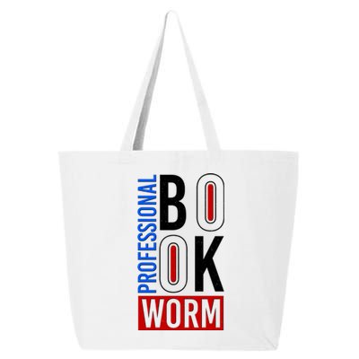 Funny Professional Book Worm 25L Jumbo Tote