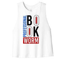 Funny Professional Book Worm Women's Racerback Cropped Tank