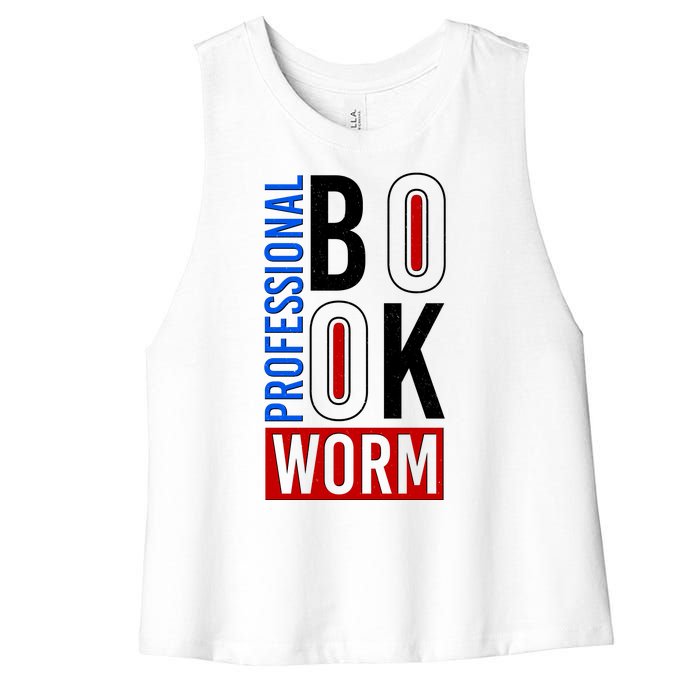 Funny Professional Book Worm Women's Racerback Cropped Tank