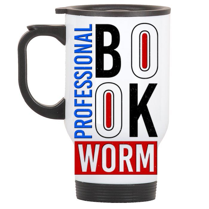 Funny Professional Book Worm Stainless Steel Travel Mug