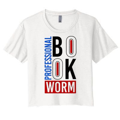 Funny Professional Book Worm Women's Crop Top Tee