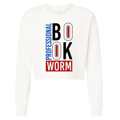 Funny Professional Book Worm Cropped Pullover Crew