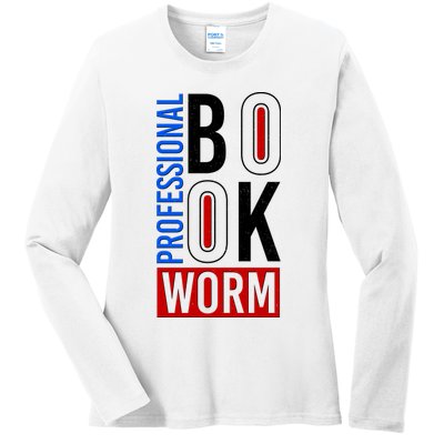 Funny Professional Book Worm Ladies Long Sleeve Shirt