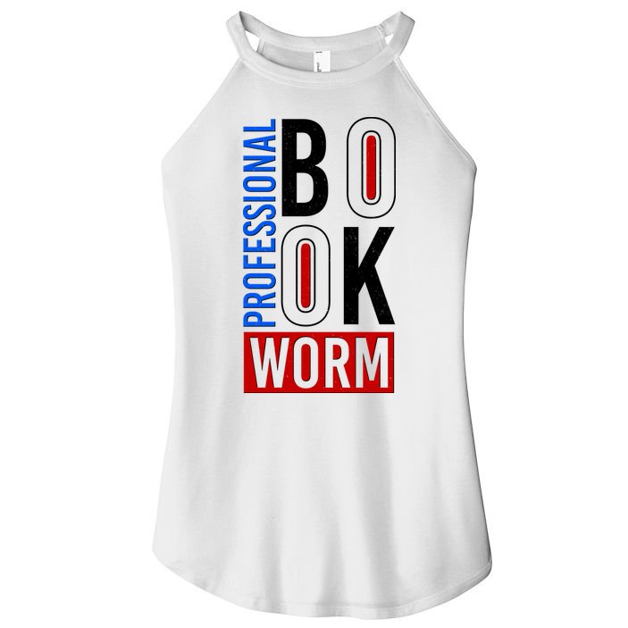 Funny Professional Book Worm Women's Perfect Tri Rocker Tank