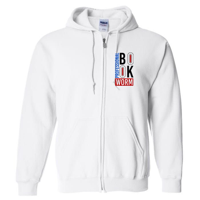 Funny Professional Book Worm Full Zip Hoodie