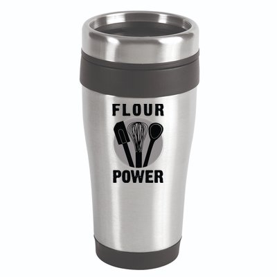 FLOUR POWER Baking Cooking Bread Making Chefs 16oz Travel Tumbler