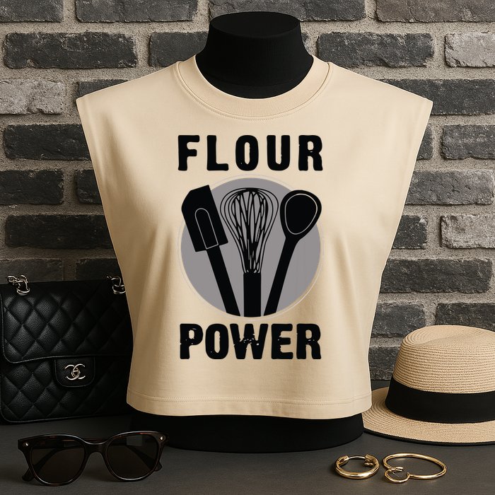 FLOUR POWER Baking Cooking Bread Making Chefs Garment-Dyed Women's Muscle Tee