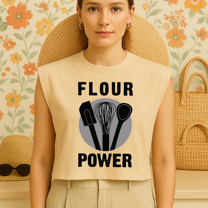 FLOUR POWER Baking Cooking Bread Making Chefs Garment-Dyed Women's Muscle Tee