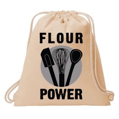 FLOUR POWER Baking Cooking Bread Making Chefs Drawstring Bag