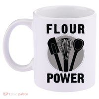 FLOUR POWER Baking Cooking Bread Making Chefs 11oz C Handle Ceramic Mug