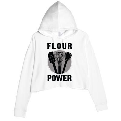 FLOUR POWER Baking Cooking Bread Making Chefs Crop Fleece Hoodie