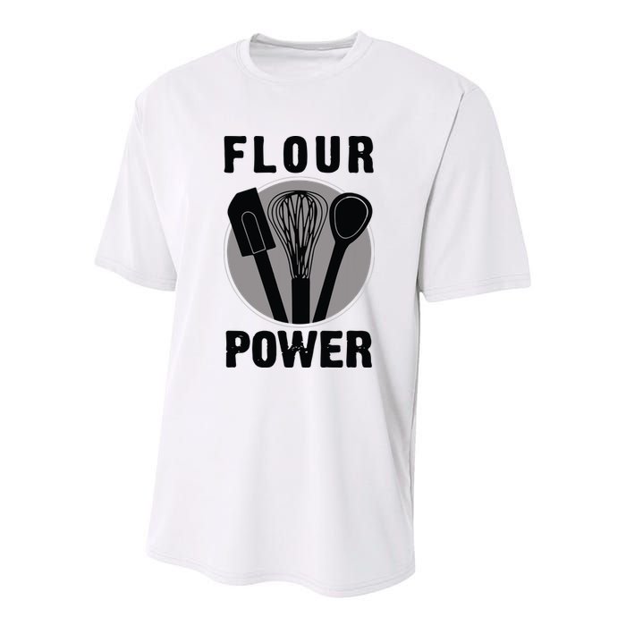 FLOUR POWER Baking Cooking Bread Making Chefs Youth Performance Sprint T-Shirt
