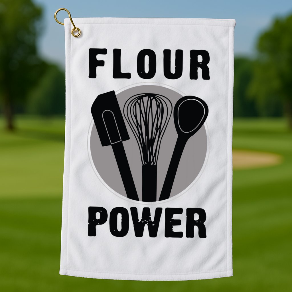 FLOUR POWER Baking Cooking Bread Making Chefs Golf Towel