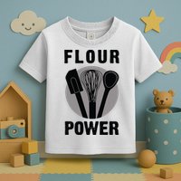 FLOUR POWER Baking Cooking Bread Making Chefs Toddler T-Shirt