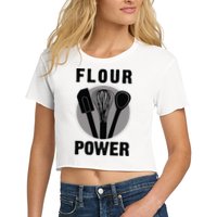FLOUR POWER Baking Cooking Bread Making Chefs Crop Top