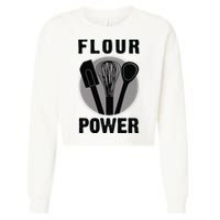 FLOUR POWER Baking Cooking Bread Making Chefs Cropped Pullover Crew
