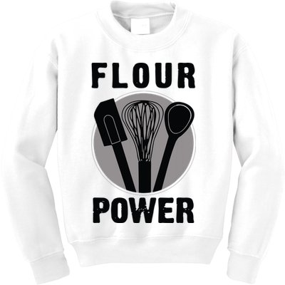 FLOUR POWER Baking Cooking Bread Making Chefs Kids Sweatshirt