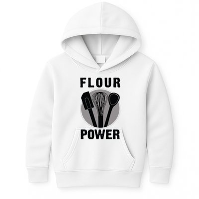 FLOUR POWER Baking Cooking Bread Making Chefs Kids Hoodie