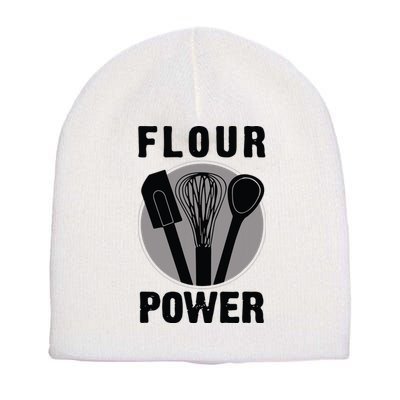 FLOUR POWER Baking Cooking Bread Making Chefs Short Acrylic Beanie